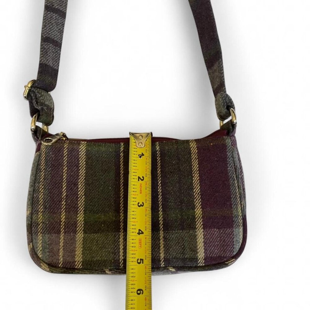 NWT Earth Squared Fair Trade Flecked Plaid Tartan Wool Blend Crossbody Bag Purse - Picture 8 of 8